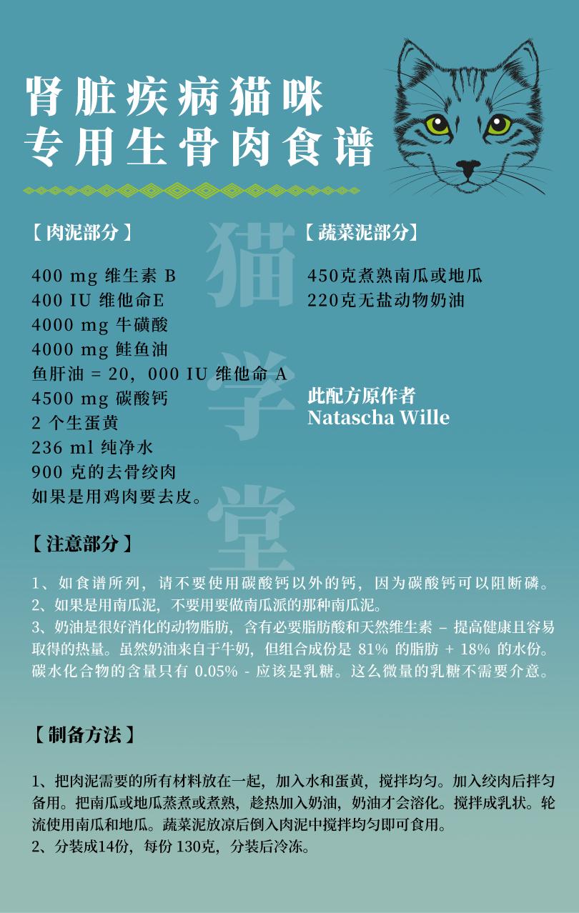 专为肾病猫设计的生骨肉食谱